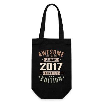 June 2017 Birthday June 2017 Gift June 2017 - Gift Bag for Bottles - black - Front