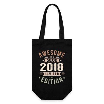 Juni 2018 Geburtstag Juni 2018 Geschenk Juni 2018 - Geschenkbeutel für Flaschen - Schwarz - Vorne