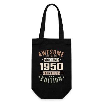 August 1950 Birthday in August 1950 Vintage 1950 - Gift Bag for Bottles - black - Front