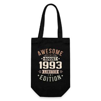August 1993 Geburtstag im August 1993 Vintage 1993 - Geschenkbeutel für Flaschen - Schwarz - Vorne