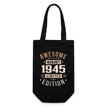 August 1945 Birthday in August 1945 Vintage 1945 - Gift Bag for Bottles - black - Front