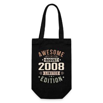Août 2008 Anniversaire en Août 2008 Millésime 2008 - Sac à bouteille - noir - Devant