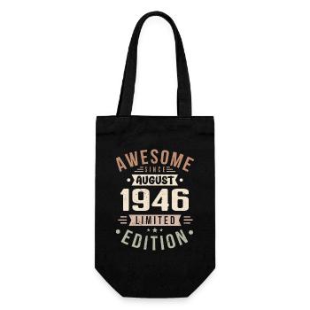 August 1946 Geburtstag im August 1946 Vintage 1946 - Geschenkbeutel für Flaschen - Schwarz - Vorne