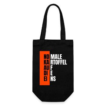 Normal potato on the one. Saying Em2024 - Gift Bag for Bottles - black - Front