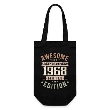 1968 September Birthday Born September 1968 - Gift Bag for Bottles - black - Front