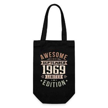 1969 September Birthday Born September 1969 - Gift Bag for Bottles - black - Front