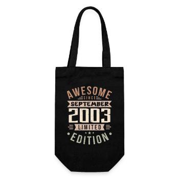 2003 Septembre Anniversaire Né Septembre 2003 - Sac à bouteille - noir - Devant