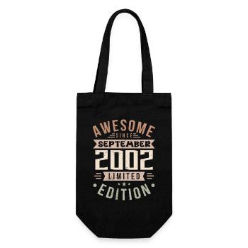 2002 Septembre Anniversaire Né Septembre 2002 - Sac à bouteille - noir - Devant