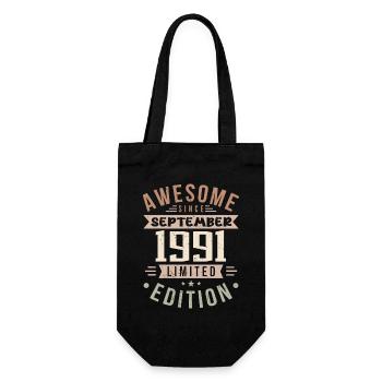 1991 Septembre Anniversaire Né en septembre 1991 - Sac à bouteille - noir - Devant