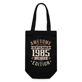 1985 September Birthday Born September 1985 - Gift Bag for Bottles - black - Front