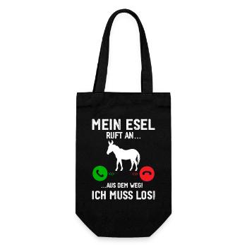 Mon âne m’appelle, il faut que j’y aille ! - Sac à bouteille - noir - Devant