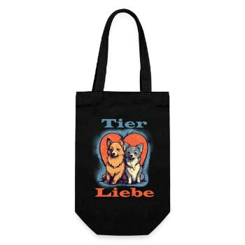 Tier Liebe - Geschenkbeutel für Flaschen - Schwarz - Vorne