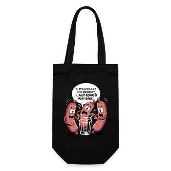 Merguez BBQ Cadeau Barbecue Humour - Sac à bouteille - noir - Devant