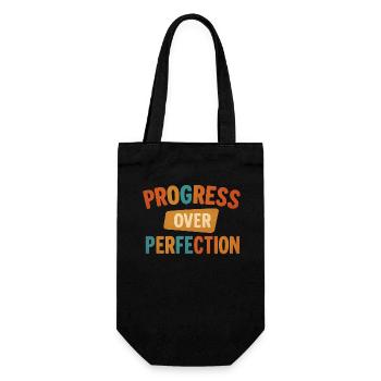 Progress Over Perfection - Gift Bag for Bottles - black - Front