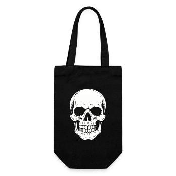 Minimalist Black Linear Skull - Gift Bag for Bottles - black - Front