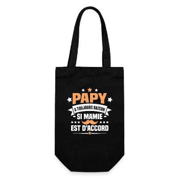 Papy a toujours raison si mamie est d'accord - Sac à bouteille - noir - Devant