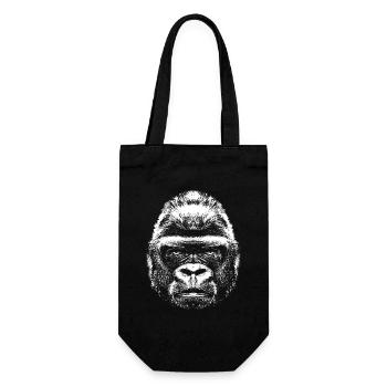 Gorilla - Kopf - Geschenkbeutel für Flaschen - Schwarz - Vorne