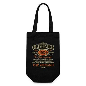 40. Geburtstag 40 Jahre Oldtimer Baujahr 1984 - Geschenkbeutel für Flaschen - Schwarz - Vorne