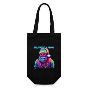 SOUNDY XMAS Weihnachten Rave Club Dance - Geschenkbeutel für Flaschen - Schwarz - Vorne