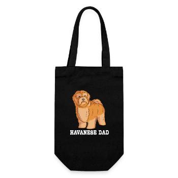 Chien bichon havanais - Sac à bouteille - noir - Devant