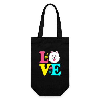 Samoyed Dog Samoyed - Gift Bag for Bottles - black - Front