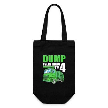 Garbage Truck Garbage Truck Garbage Man Trash Can - Gift Bag for Bottles - black - Front