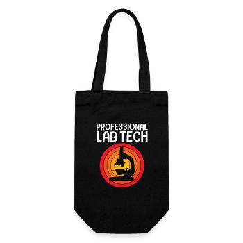 Laboratory Biology Chemistry Microscope Laboratory - Gift Bag for Bottles - black - Front