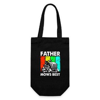 Rasenmäher Rasen (Wiese) - Geschenkbeutel für Flaschen - Schwarz - Vorne
