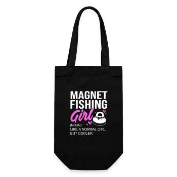 Magnet Angeln Angler Magnetangeln - Geschenkbeutel für Flaschen - Schwarz - Vorne