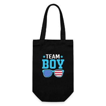 Baby Party Juli Werdende Mutter Team Boy - Geschenkbeutel für Flaschen - Schwarz - Vorne