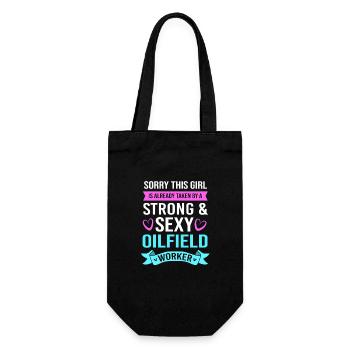 Oil Rig Oil Field Oil Rig Wife - Gift Bag for Bottles - black - Front