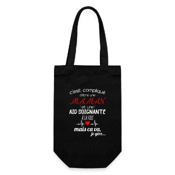 pas parfaite aide-soignante;cadeau aide soignante - Sac à bouteille - noir - Devant