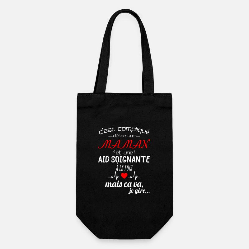 pas parfaite aide-soignante;cadeau aide soignante - Sac à bouteille - noir