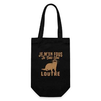 Je M'en Fous Je Suis Une Loutre Cadeau - Sac à bouteille - noir - Devant
