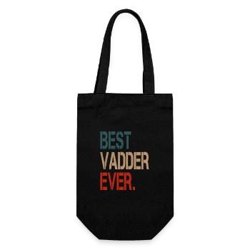 Best Vadder Ever Vater Papa Vati - Geschenkbeutel für Flaschen - Schwarz - Vorne