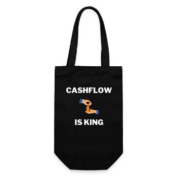 Cashflow is King - Geschenkbeutel für Flaschen - Schwarz - Vorne