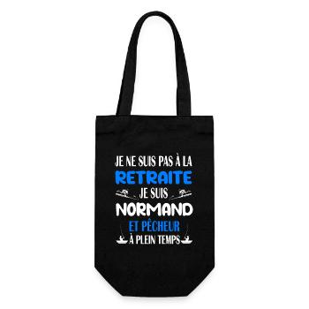 Grand-père retraité normand pêcheur t-shirt - Sac à bouteille - noir - Devant