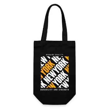 New York Urban Schriftzug - Geschenkbeutel für Flaschen - Schwarz - Vorne