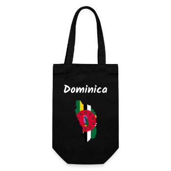 Dominica Flag Caribbean Island Holiday Idea - Gift Bag for Bottles - black - Front