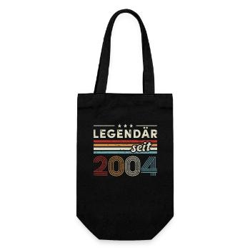 20. Geburtstag Retro Legendär seit 2004 - Geschenkbeutel für Flaschen - Schwarz - Vorne
