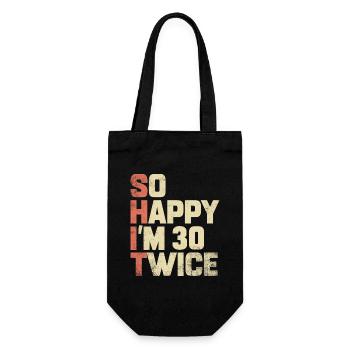 60th Birthday Gift 60th Years Birthday Quote - Gift Bag for Bottles - black - Front