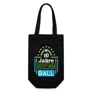 Brennball Jubiläum 10 Jahre Trainer Spieler Jubi - Geschenkbeutel für Flaschen - Schwarz - Vorne