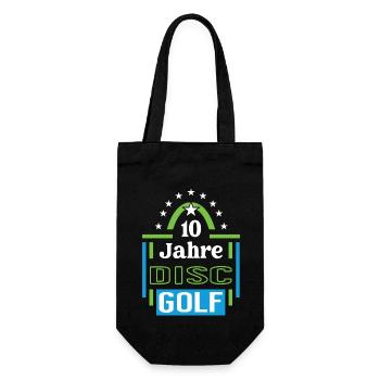 Discgolf Jubiläum 10 Jahre Trainer Spieler Jubi - Geschenkbeutel für Flaschen - Schwarz - Vorne