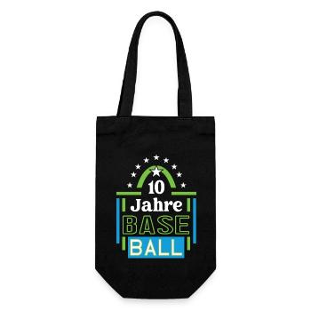 Baseball Jubiläum 10 Jahre Trainer Spieler Jubi - Geschenkbeutel für Flaschen - Schwarz - Vorne