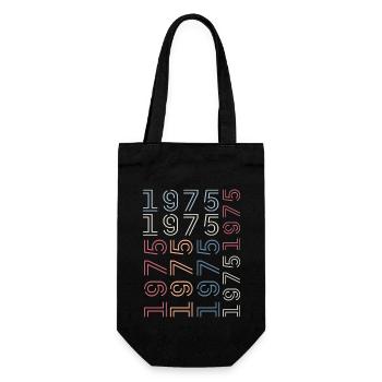 Jahrgang 1975 Geburtstagsgeschenk 1975 Retro 1975 - Geschenkbeutel für Flaschen - Schwarz - Vorne