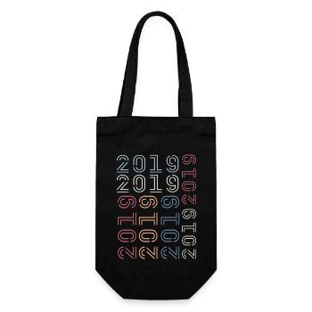 Geboren im Jahr 2019 Retro 2019 Geburtstagsgeschenk - Geschenkbeutel für Flaschen - Schwarz - Vorne