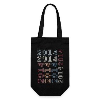 Born In 2014 Birthday Gift 2014 Retro 2014 - Gift Bag for Bottles - black - Front