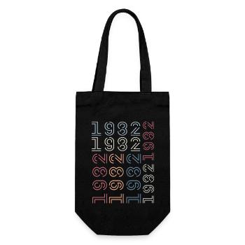 Jahrgang 1982 Geburtstagsgeschenk 1982 Retro 1982 - Geschenkbeutel für Flaschen - Schwarz - Vorne