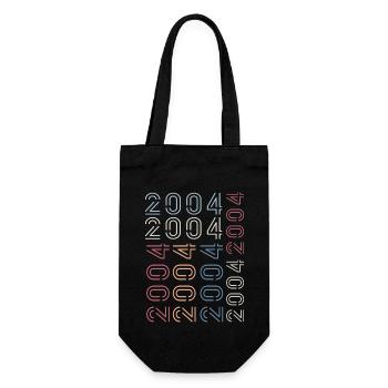 Geboren im Jahr 2004 Geburtstagsgeschenk 2004 Retro 2004 - Geschenkbeutel für Flaschen - Schwarz - Vorne
