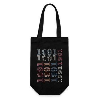 Born In 1991 Birthday Gift 1991 Retro 1991 - Gift Bag for Bottles - black - Front